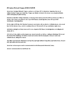 A preview of a PDF biography for Tregea, James Richard